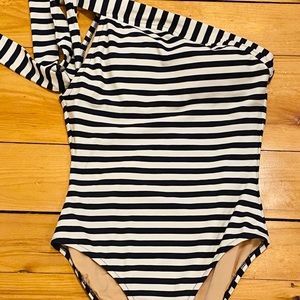 Jcrew One Shoulder Striped One Piece -4